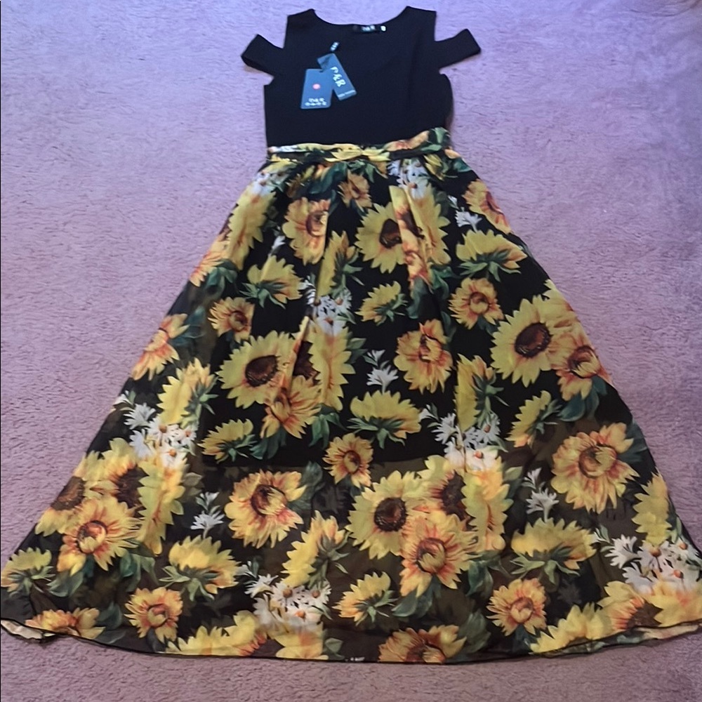 Floral Sunflower Maxi Dress